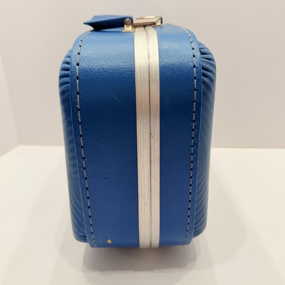 Vintage Small Blue Kids (Boy Train) "I'm Going to Grandma's" Hard Sided Suitcase - Picture 6 of 12